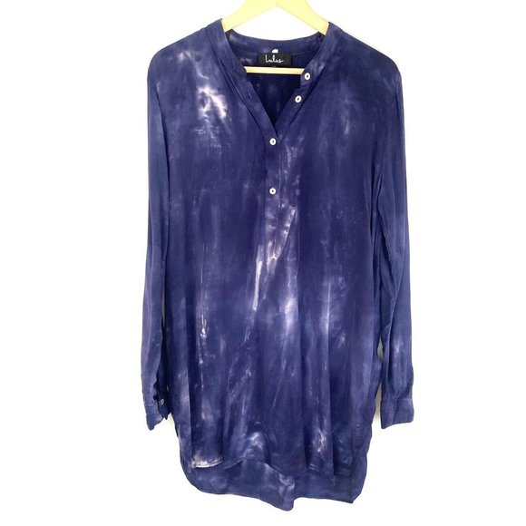 Lulus Tie‎ Dye What I Like Shirt Dress Long Sleeves Blue Size XS - Picture 2 of 9